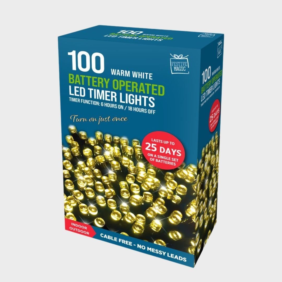 100 LED Timer Lights Warm White from You Know Who's