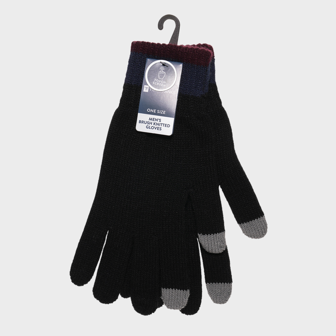 Men's Striped Touch Screen Gloves