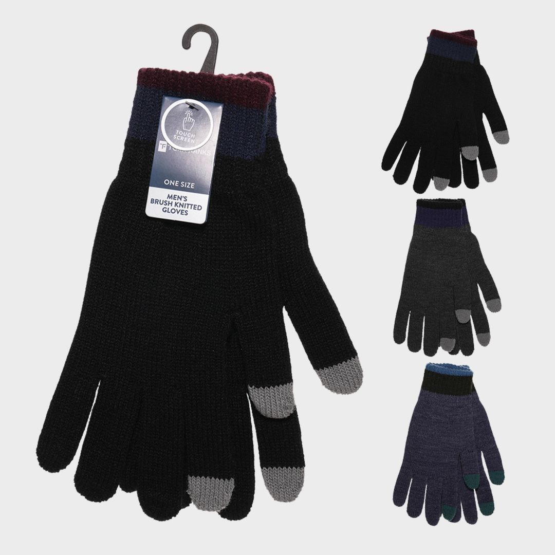 Men's Striped Touch Screen Gloves