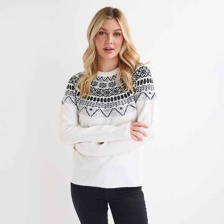 Ladies Ivory Fairisle Jumper