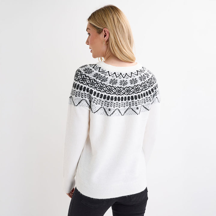 Ladies Ivory Fairisle Jumper