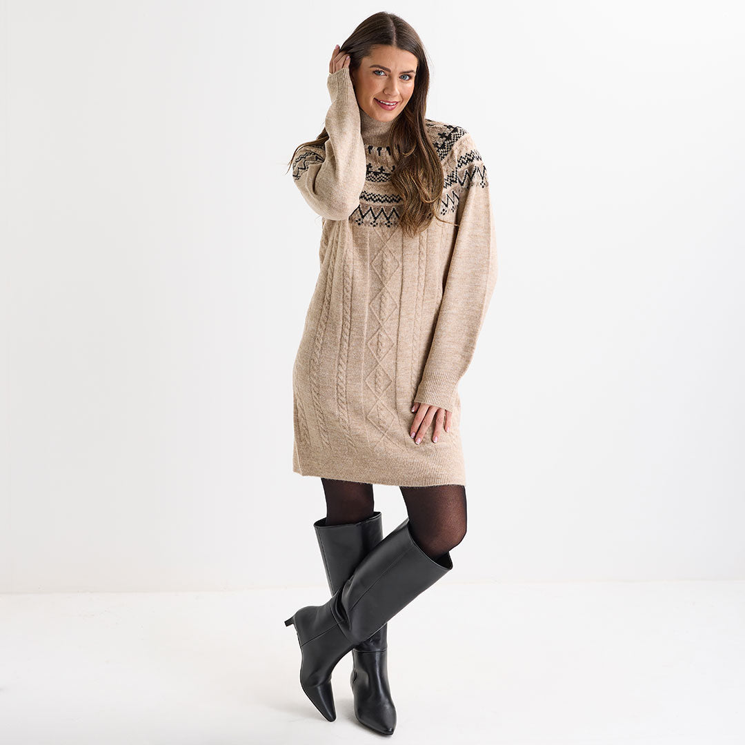 Ladies Stone Fairisle Dress