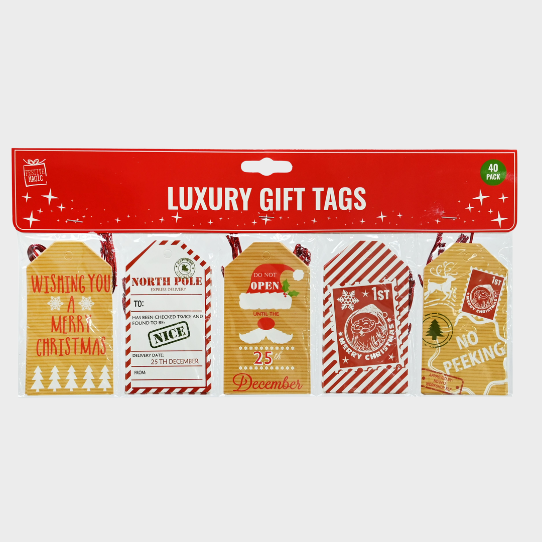 Retro gifttags w/twine 40pc