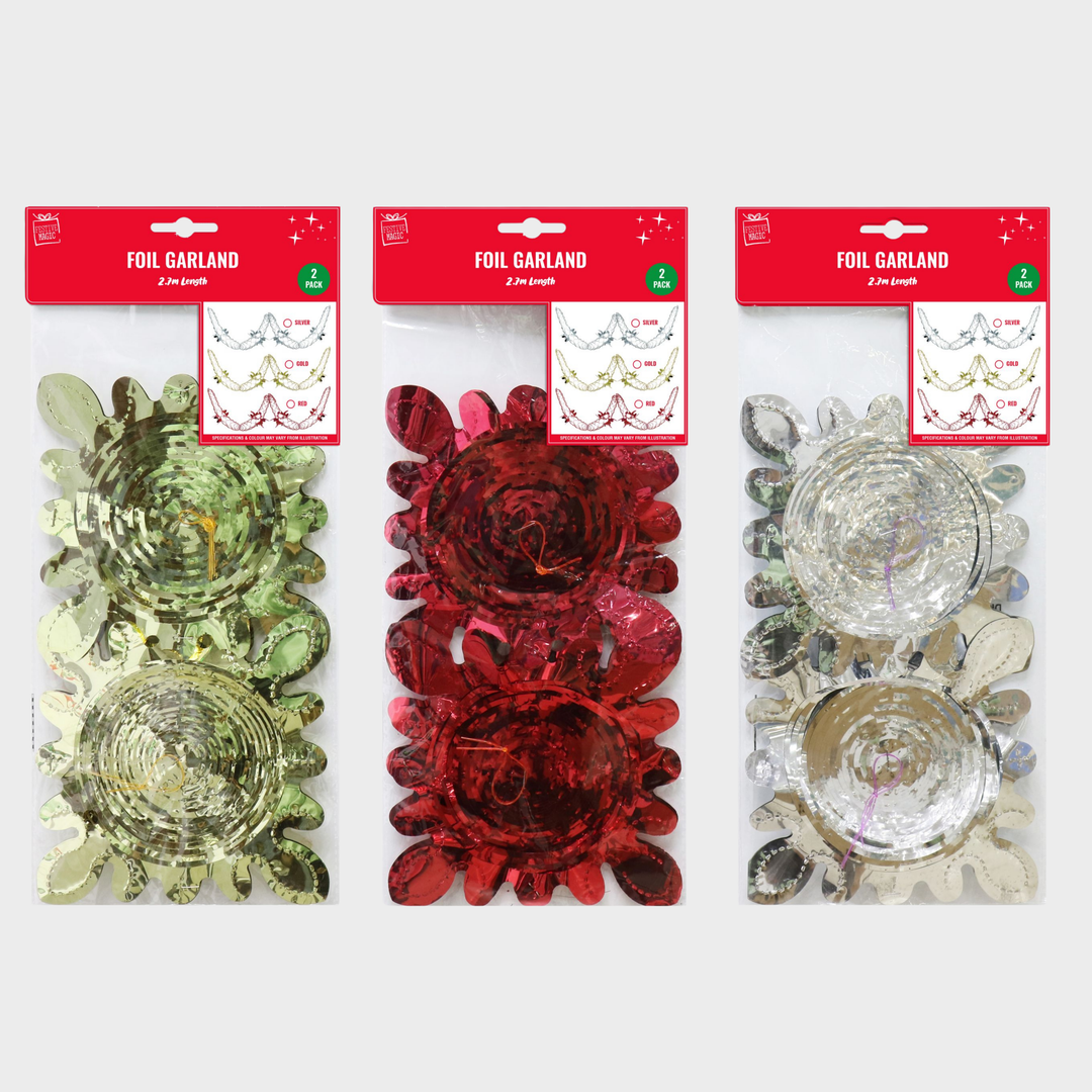 Foil garland 2.7m 2pk