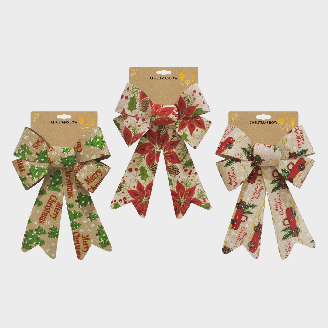 Printed bow vintage 16x25cm 1pc Asst