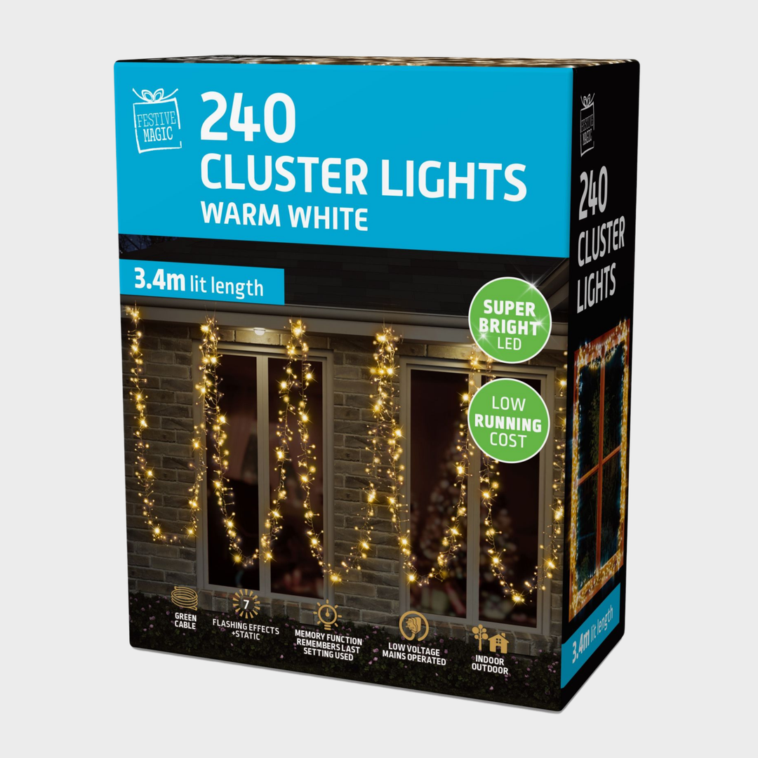 LED cluster lights 240 warm white