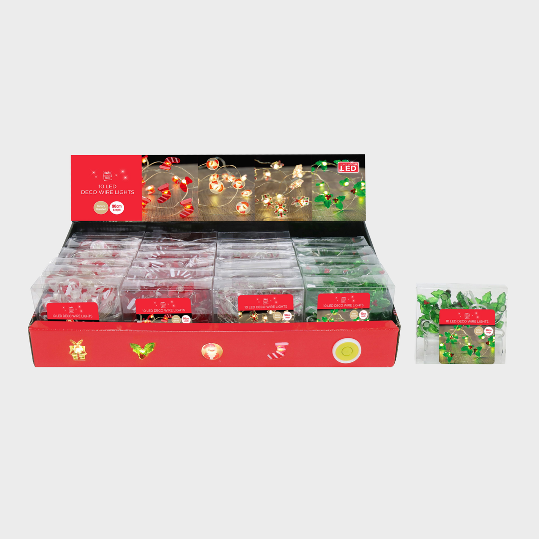 LED wire deco lights 10pk asst