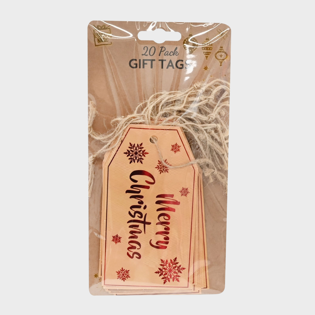 Luxury gift tags 20pk red foil