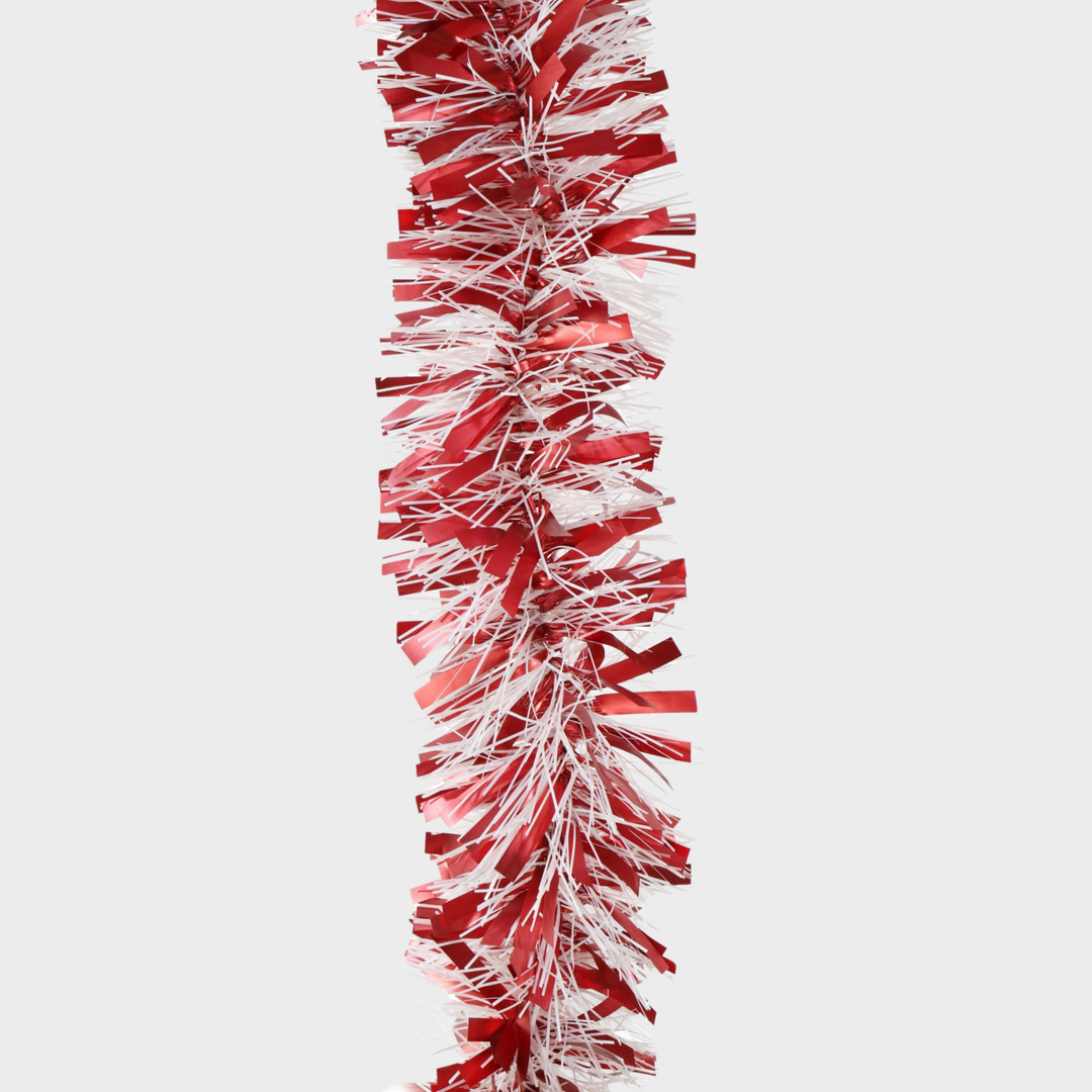 Red-white tinsel 2m mix cut
