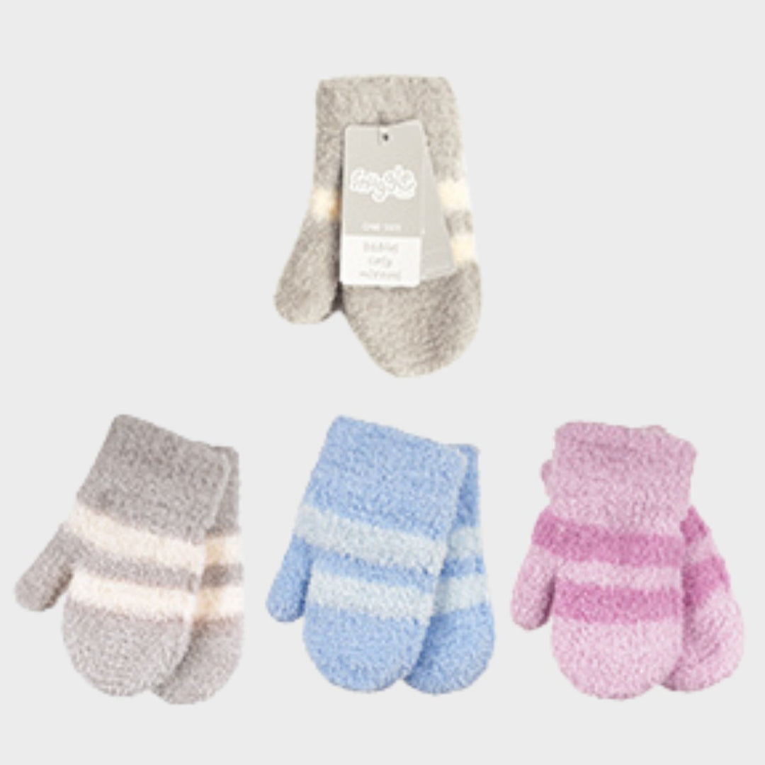 Babies Soft Touch Stripe Mitten from You Know Who's