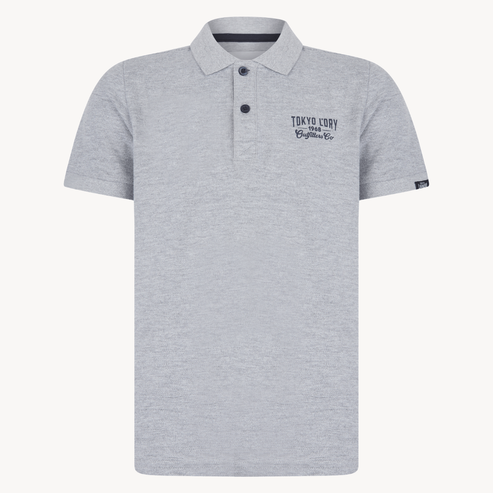 Boys Grey Marl Tokyo Laundry Embroidered Polo Shirt – You