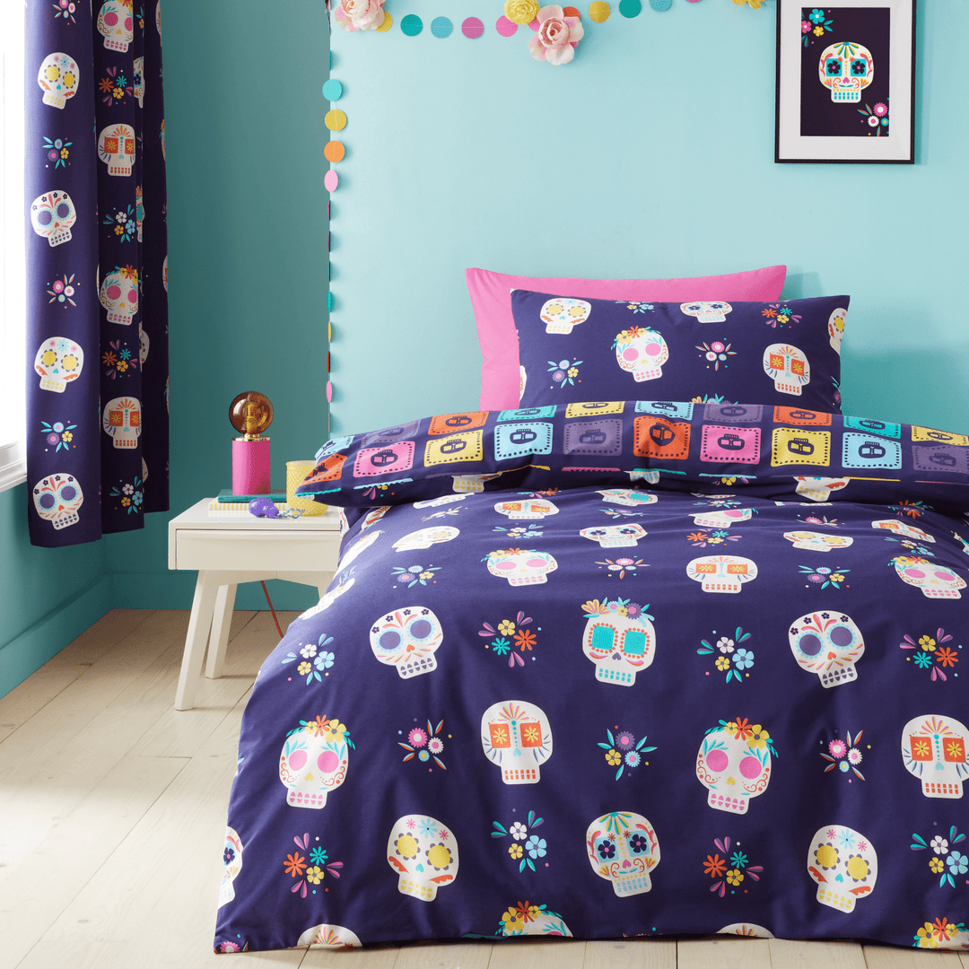 Catherine Lansfield Reversible Sugar Skulls Duvet from You Know Who's