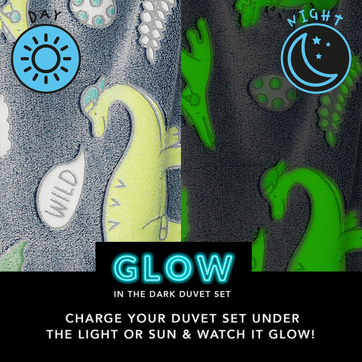 Dino Glow in the Dark Duvet Set from You Know Who's