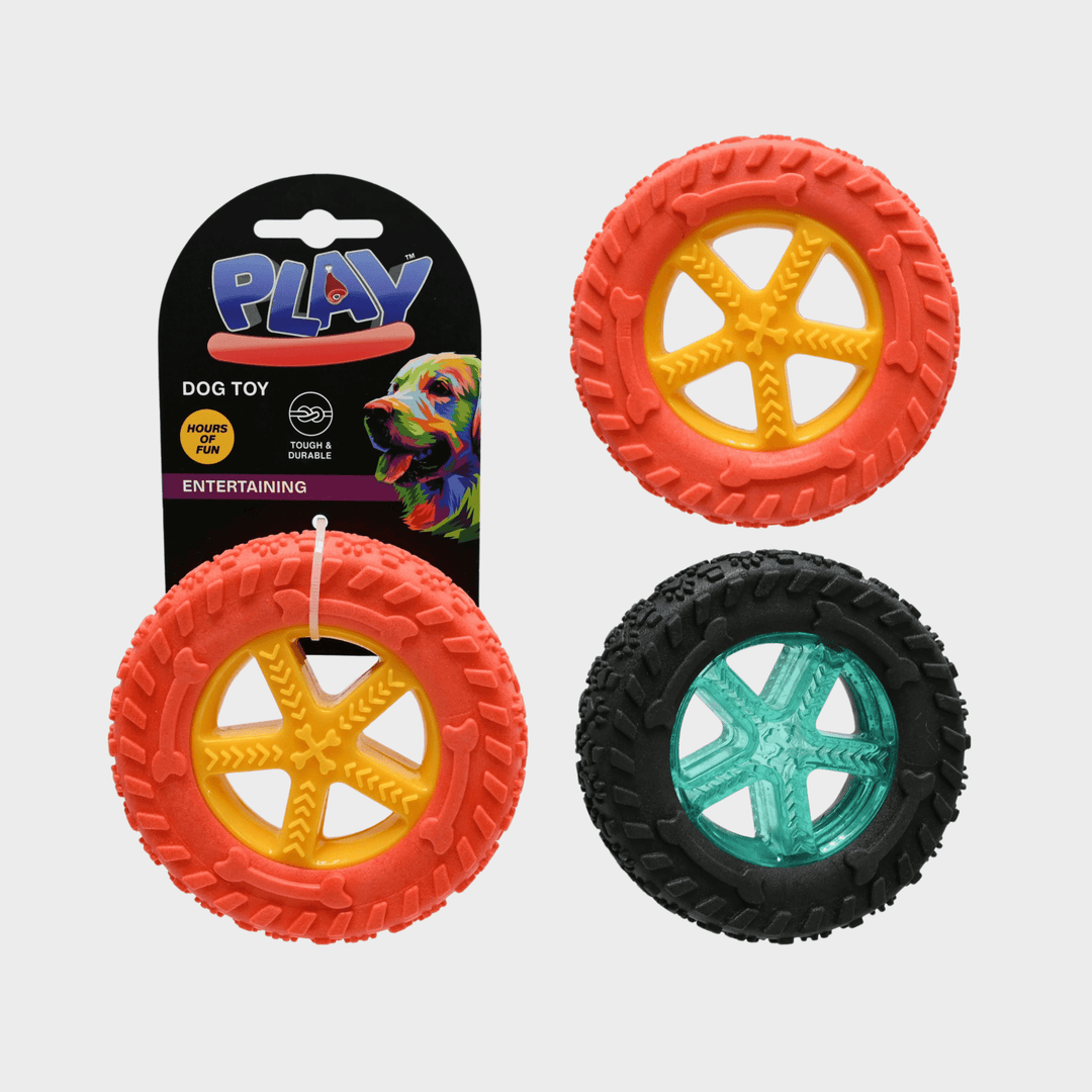 Dog Toy Tyre 12cm 2 Asst Color from You Know Who's