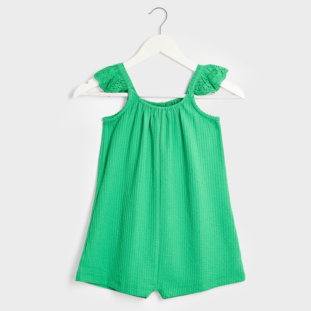 Girls Green Seersucker Romper from You Know Who's