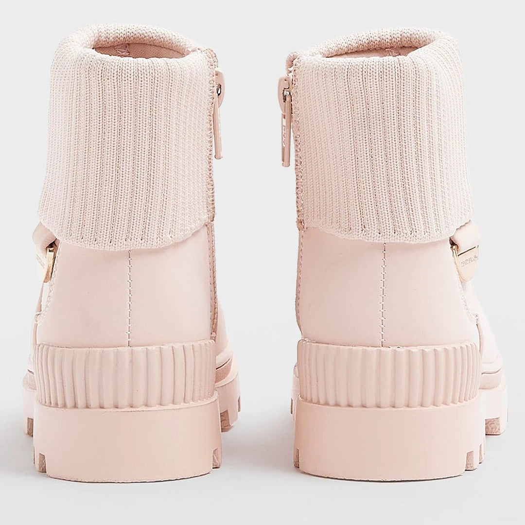 Girls Pink Roll Knit Chelsea Boots from You Know Who's