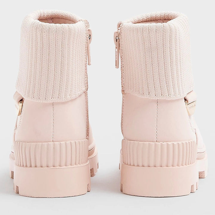 Girls Pink Roll Knit Chelsea Boots from You Know Who's