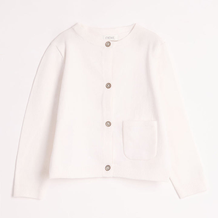 Girls White Knitted Cardigan from You Know Who's