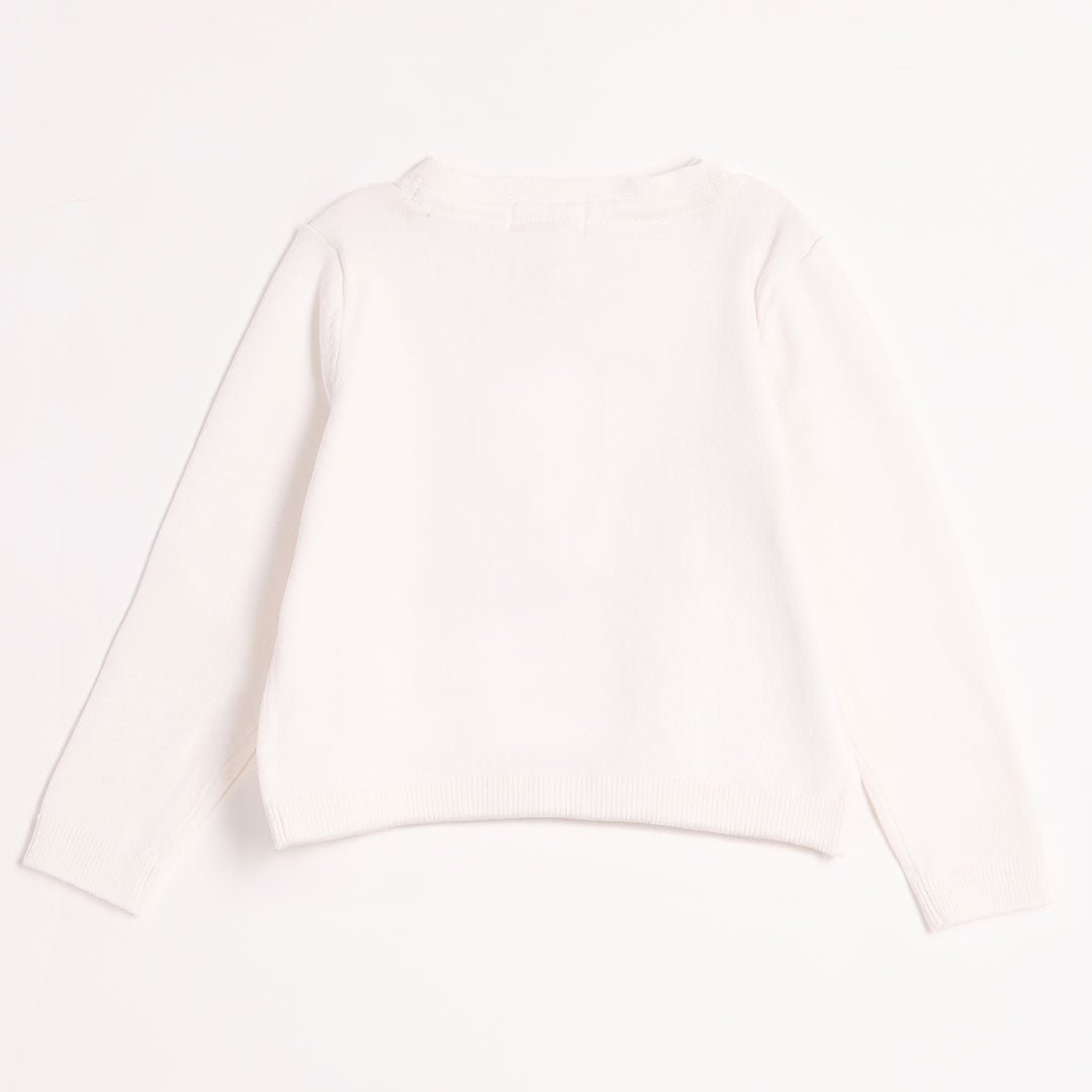 Girls White Knitted Cardigan from You Know Who's