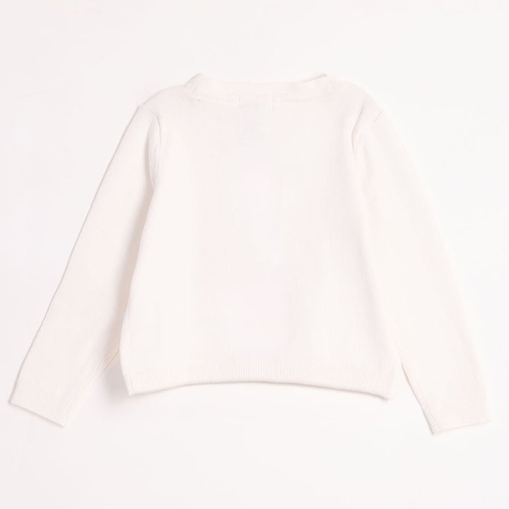 Girls White Knitted Cardigan from You Know Who's