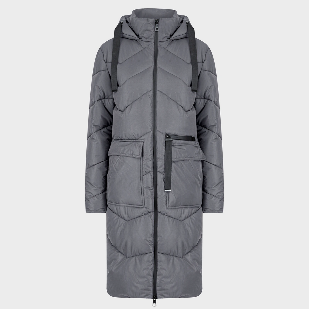 Saint and Sinner Graphite Chevron Padded Coat