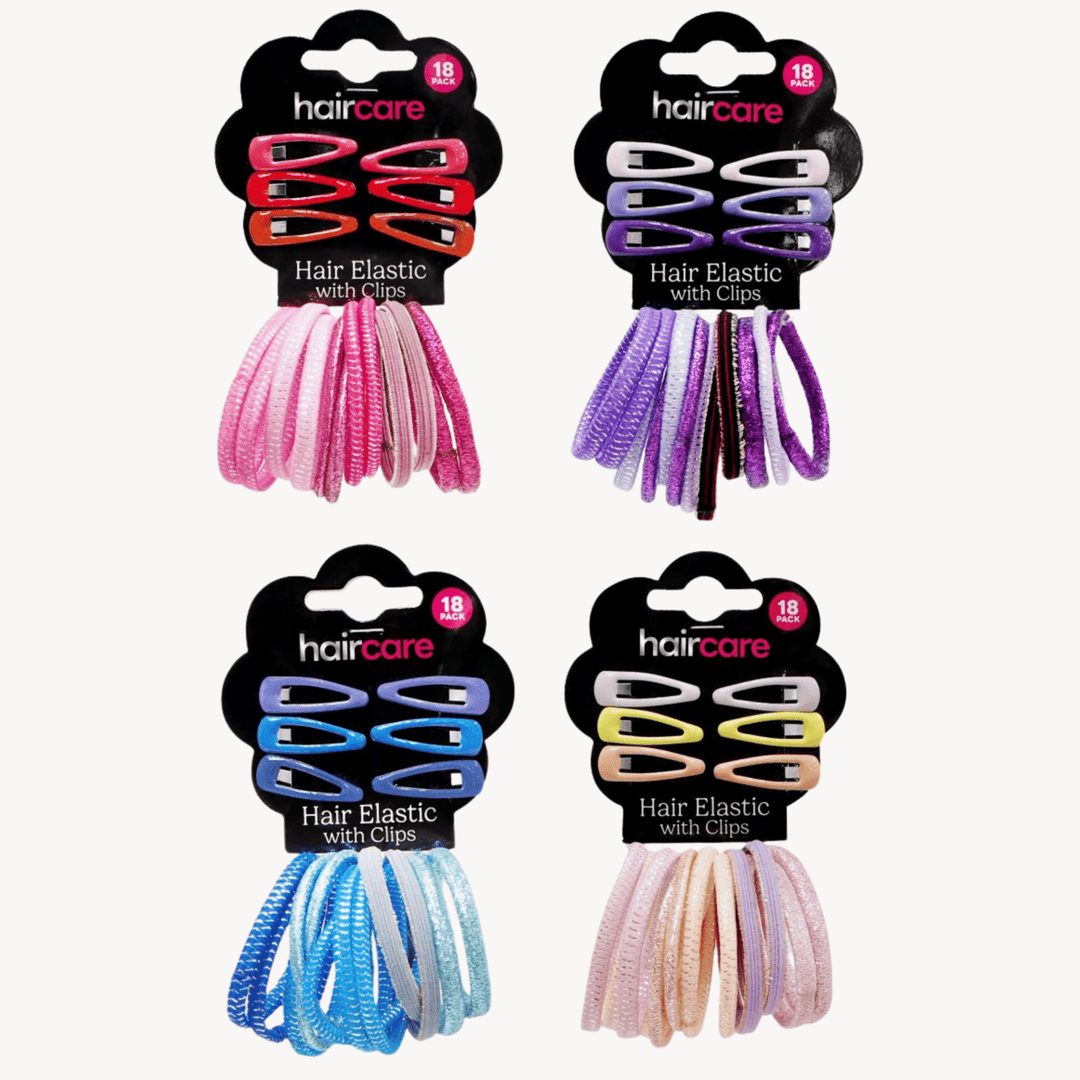 Hair Elastic Glitter With Clips 18Pk from You Know Who's