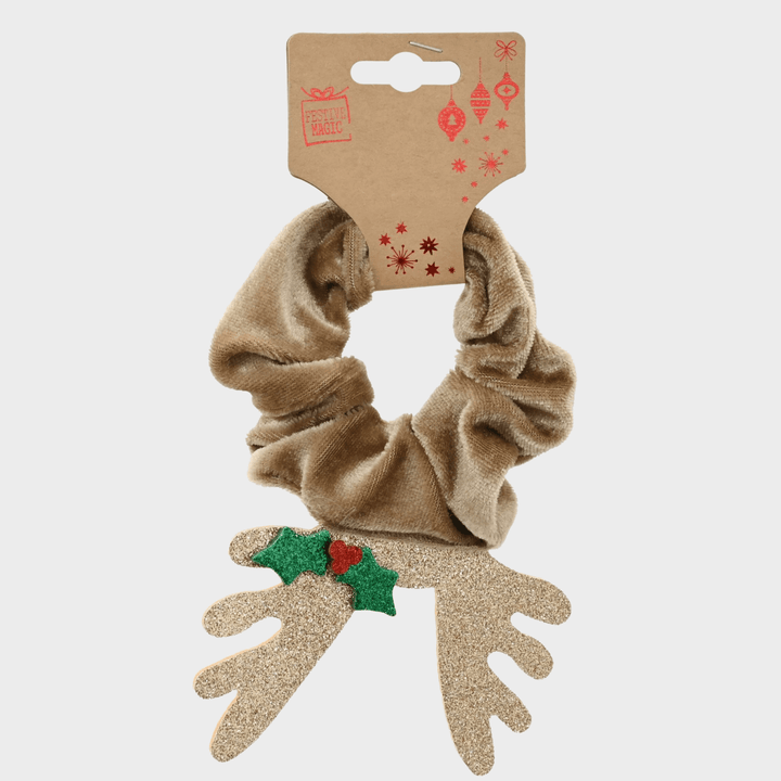 Hair scrunchie velvet w/glitt deco asst from You Know Who's