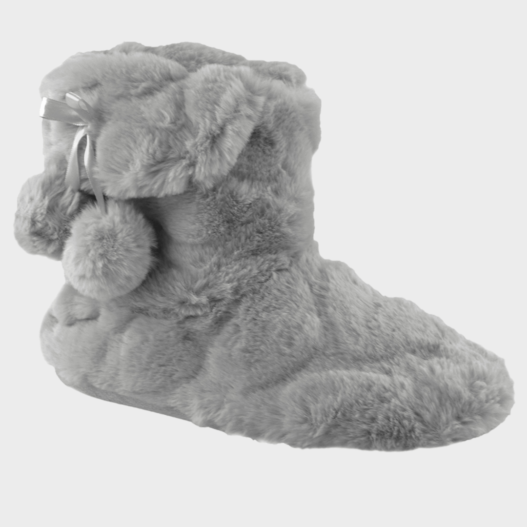 Kids Grey Plush Bootee from You Know Who's