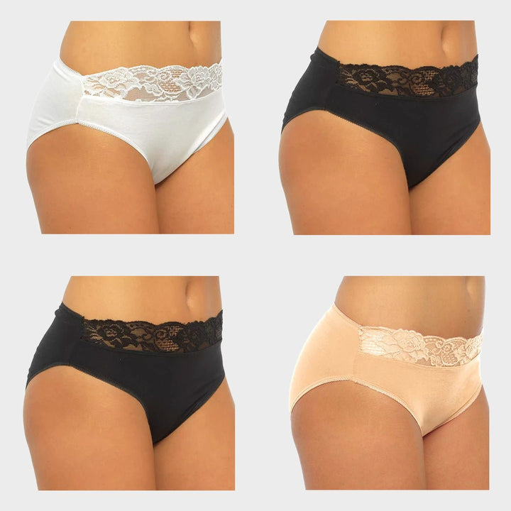 Ladies 4 - pack High Leg Briefs from You Know Who's