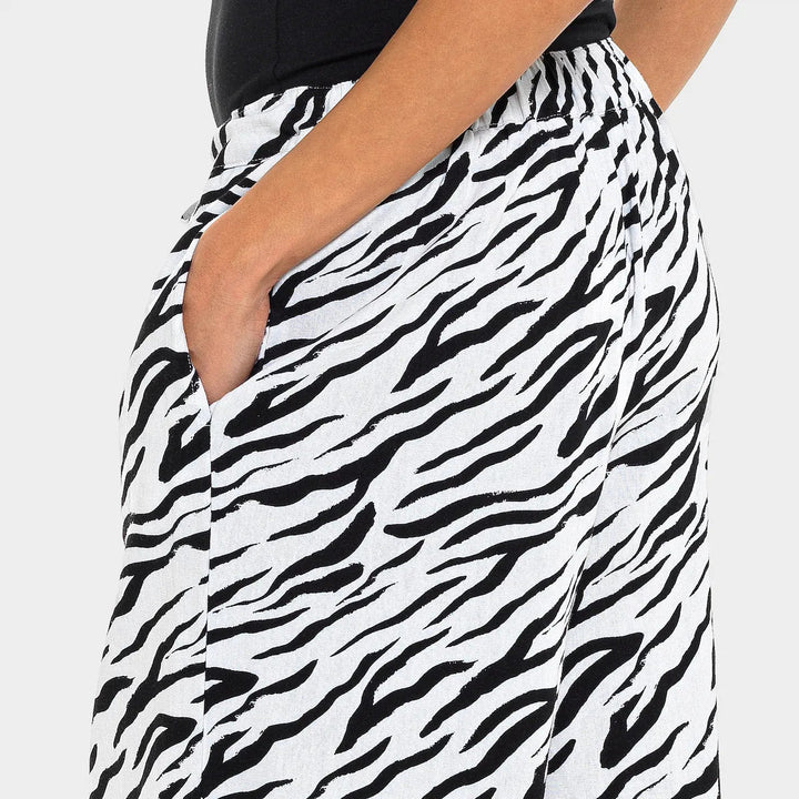 Ladies Animal Print Wide Leg Linen Trouser from You Know Who's