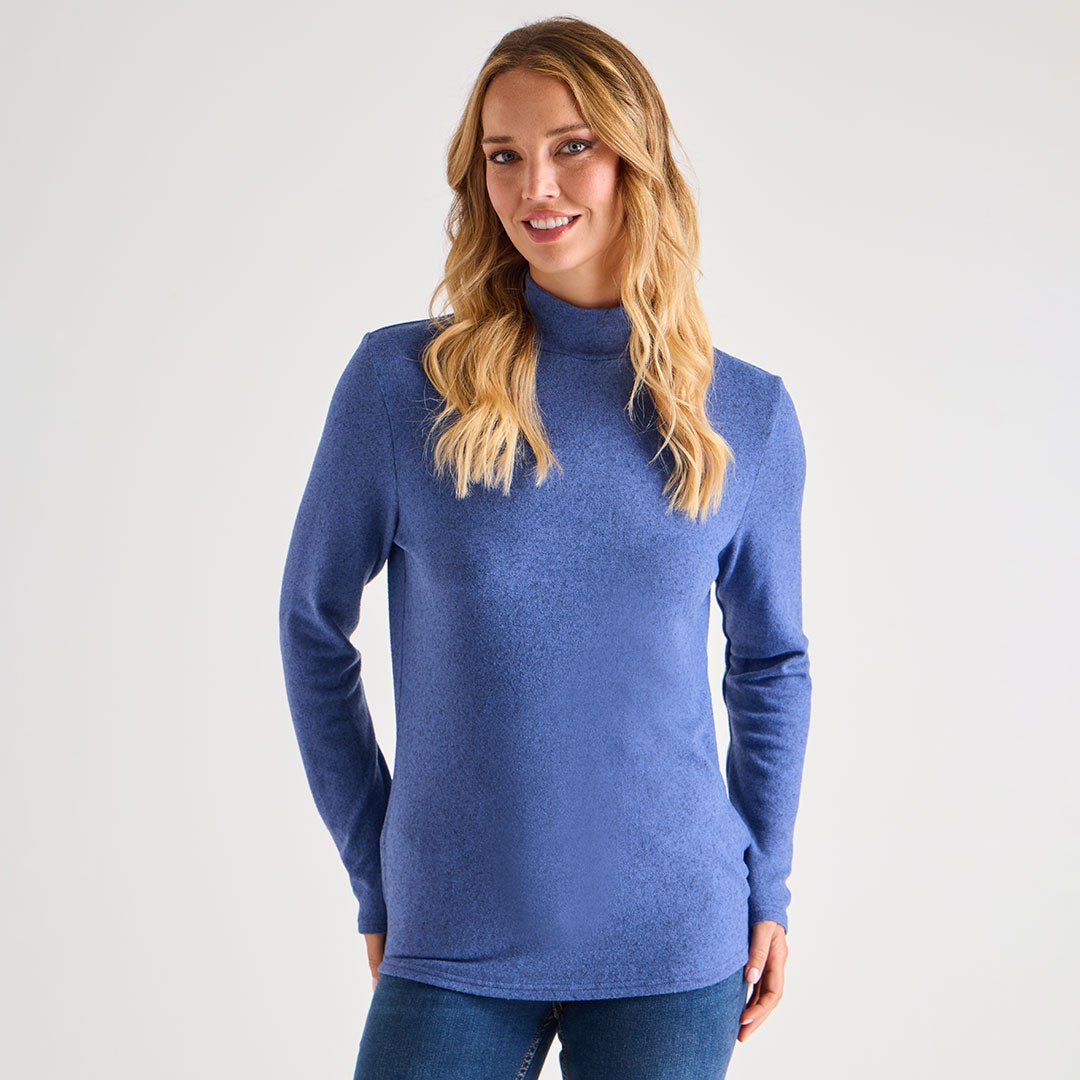 Ladies Brushed Marl Turtle Neck Top from You Know Who's