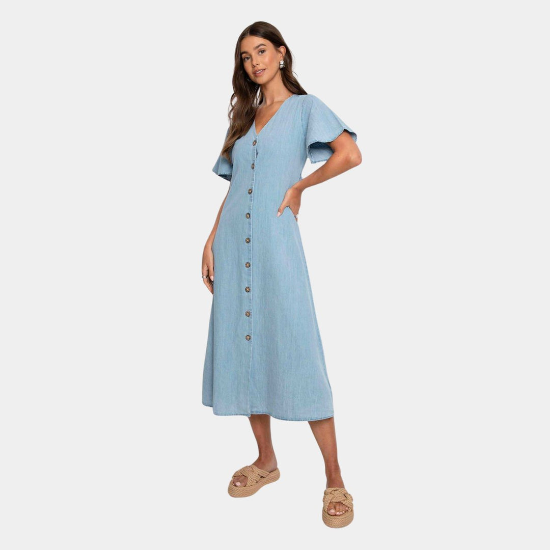 Ladies Button Through Chambray Dress from You Know Who's