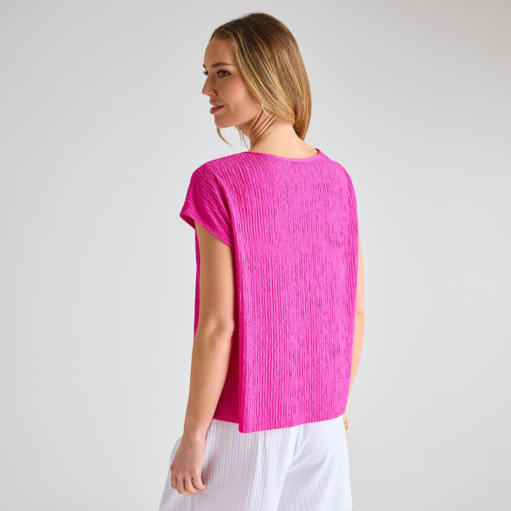 Ladies Cerise Plisse Top from You Know Who's