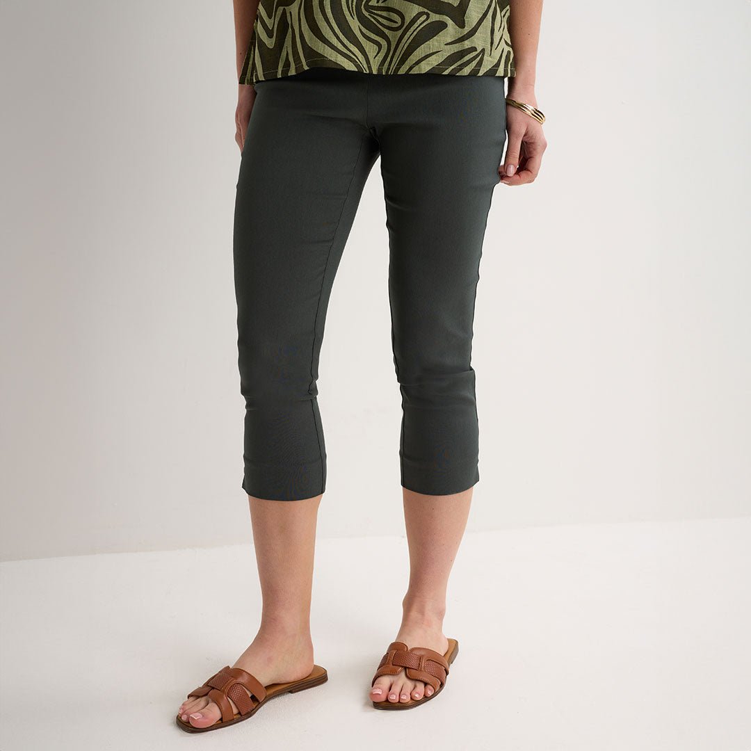 Ladies Dark Khaki Bengaline Trousers from You Know Who's