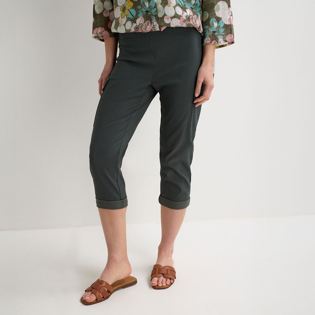 Ladies Dark Khaki Bengaline Trousers from You Know Who's