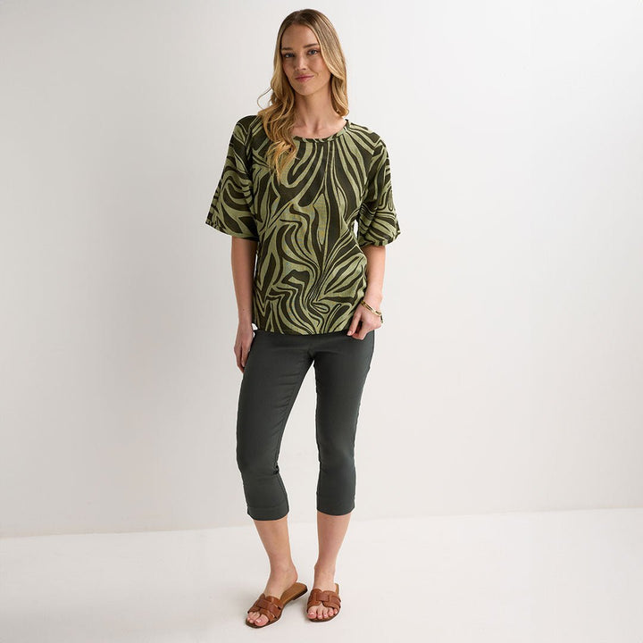 Ladies Dark Khaki Bengaline Trousers from You Know Who's