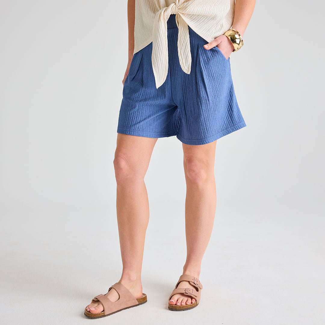 Ladies Denim Plisse 2pk Short from You Know Who's
