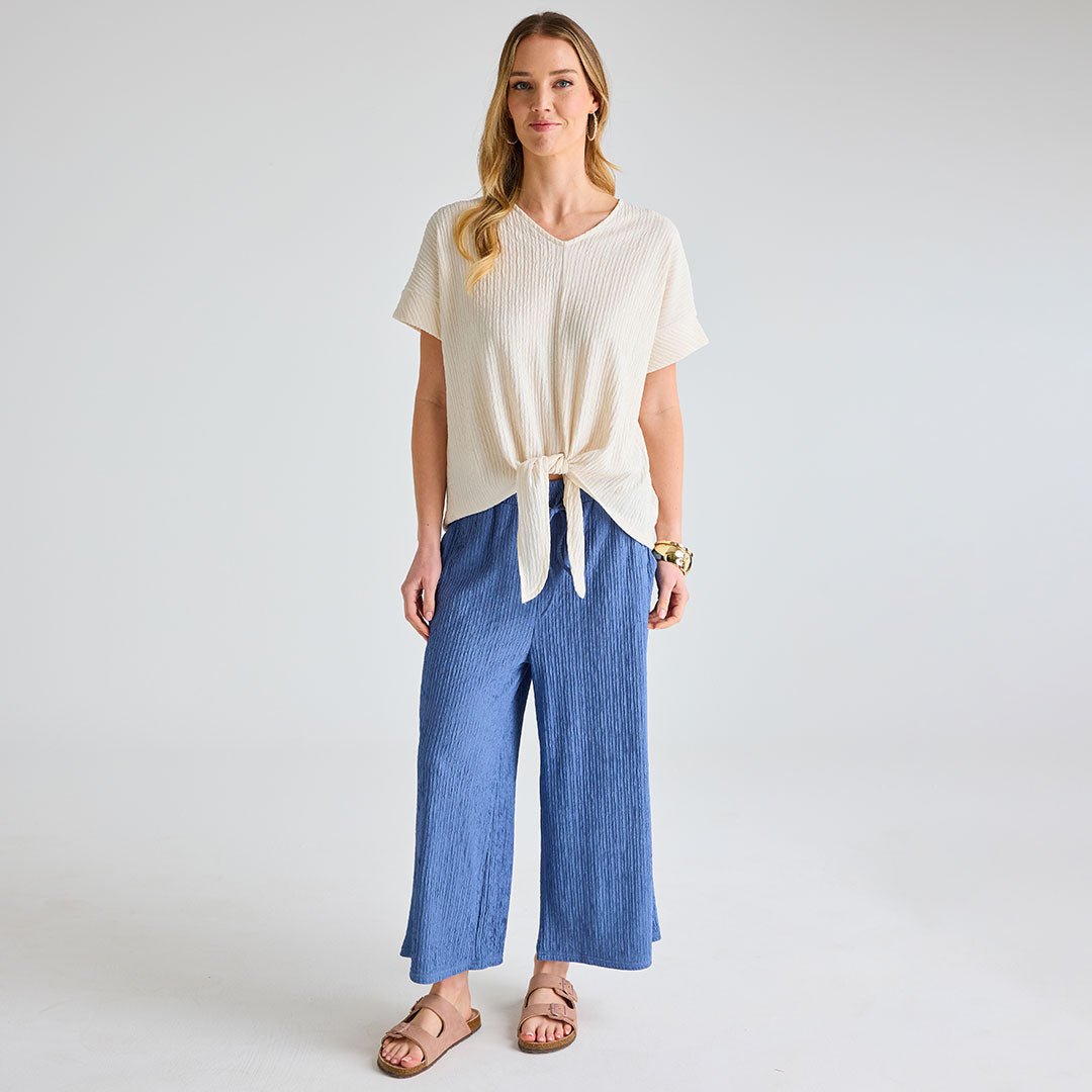 Ladies Denim Plisse 3/4 Trouser from You Know Who's