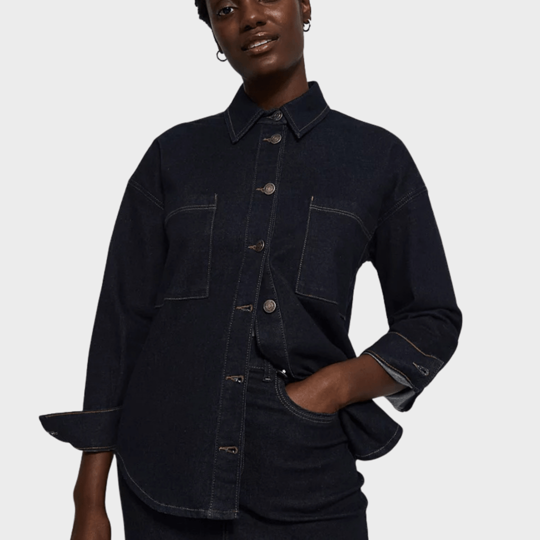 Ladies Denim Pocket Shacket from You Know Who's