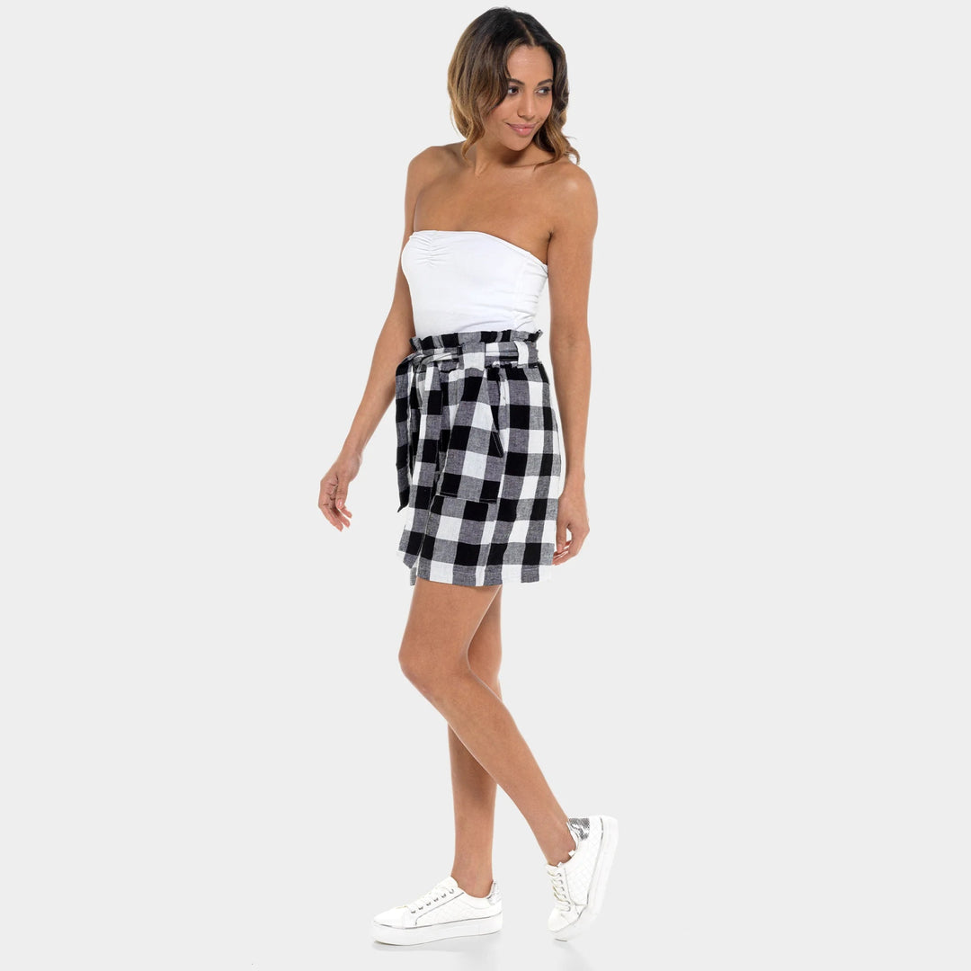 Ladies Linen Mix Gingham Shorts from You Know Who's