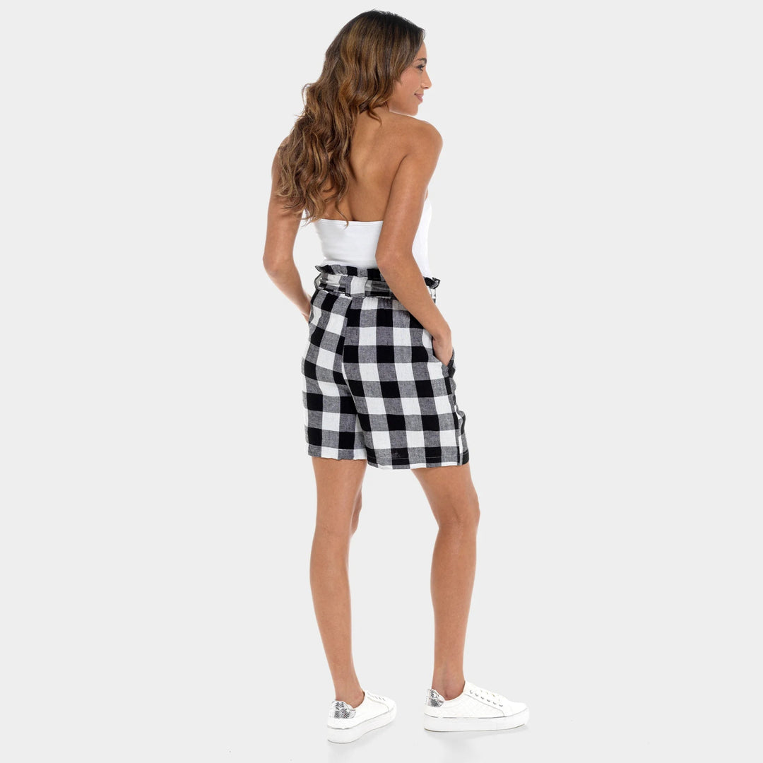 Ladies Linen Mix Gingham Shorts from You Know Who's