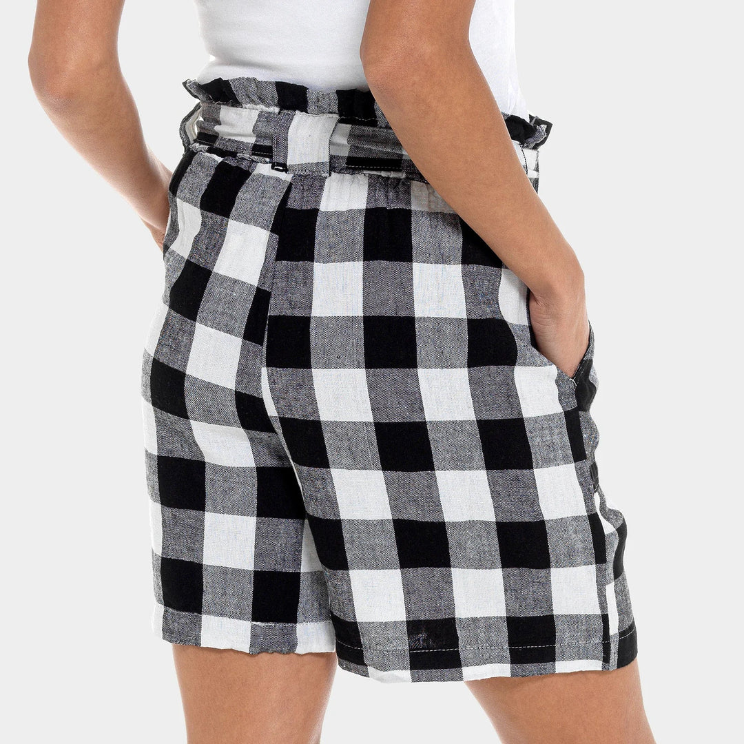 Ladies Linen Mix Gingham Shorts from You Know Who's