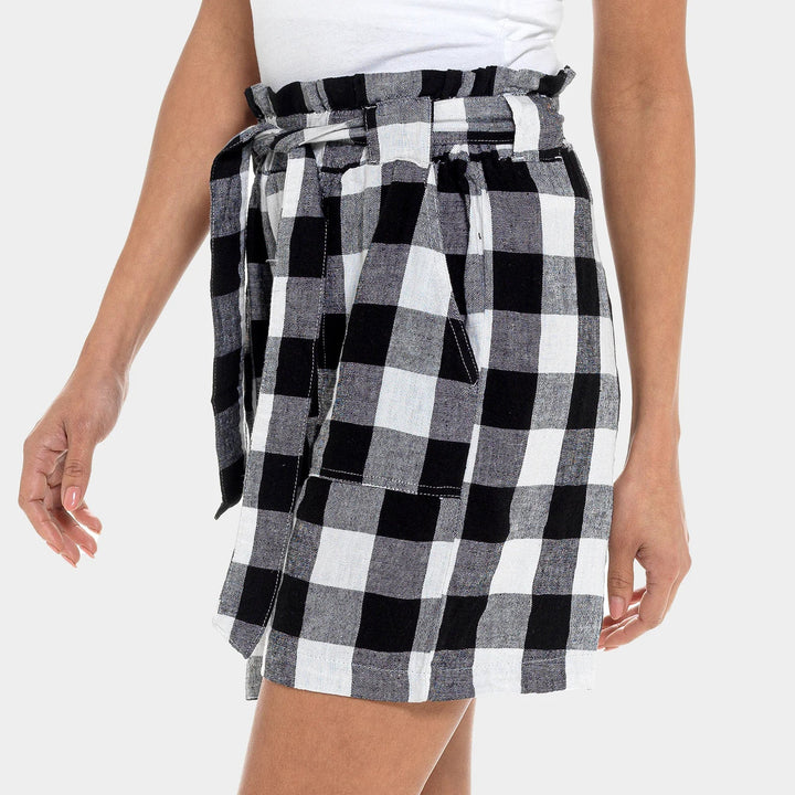 Ladies Linen Mix Gingham Shorts from You Know Who's