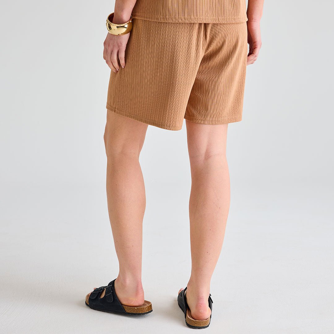 Ladies Mushroom Plisse Ribbed Shorts from You Know Who's