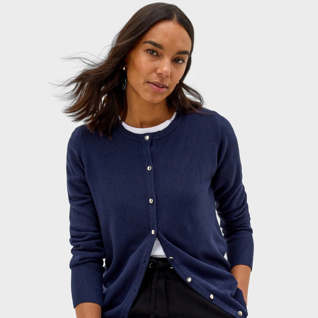 Ladies Navy Button Through Cardigan from You Know Who's