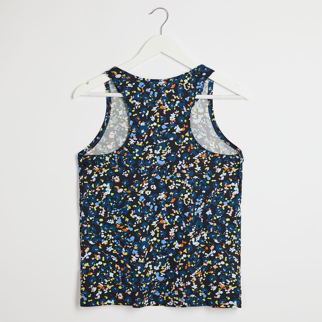 Ladies Navy Printed Gym Vest from You Know Who's