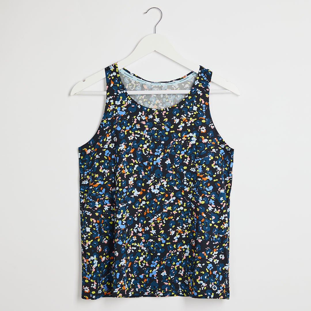 Ladies Navy Printed Gym Vest from You Know Who's