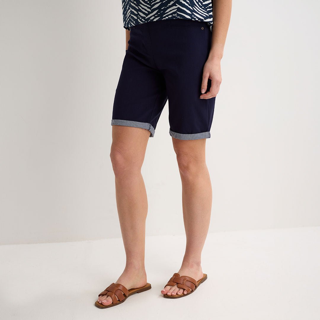 Ladies Navy Turn Up Bengaline Short from You Know Who's