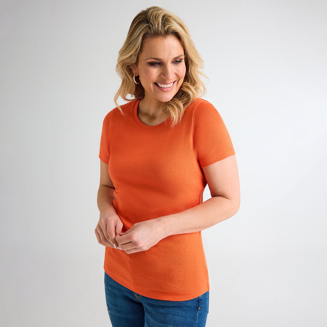 Ladies Orangeade Crew Neck T-Shirt – You Know Who's