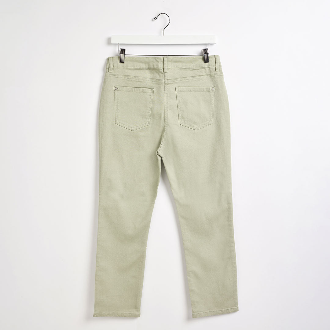 Ladies Sage Colour Crop Jean from You Know Who's